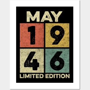 76 Year Old 76th Birthday Design for May 1946 born Limited Edition Legend BDay Gift Posters and Art